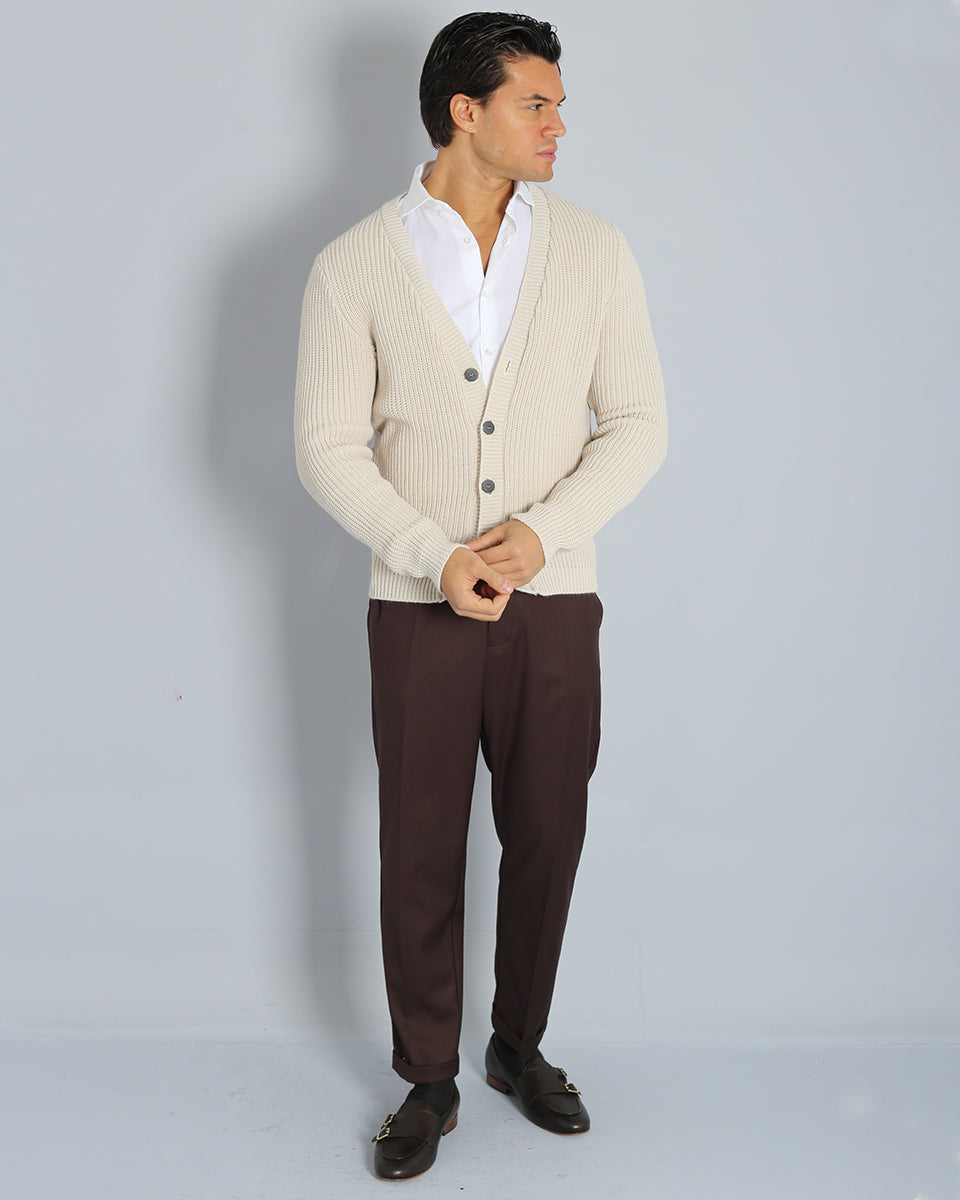 Alejandro - Cárdigan Slim Fit de Lino con Botones
