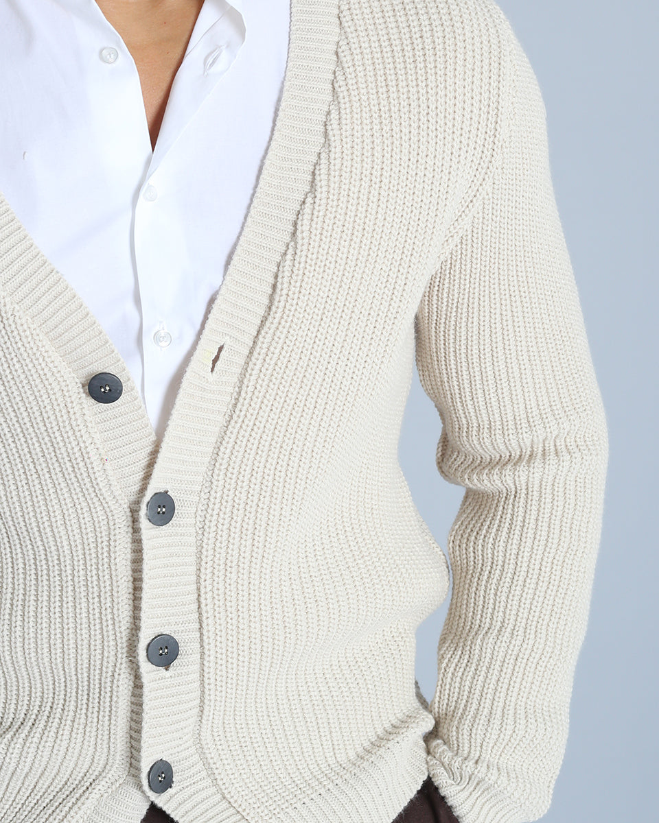 Alejandro - Cárdigan Slim Fit de Lino con Botones