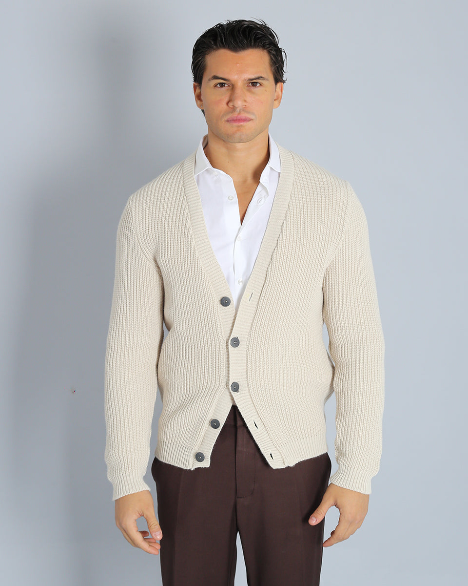 Alejandro - Cárdigan Slim Fit de Lino con Botones
