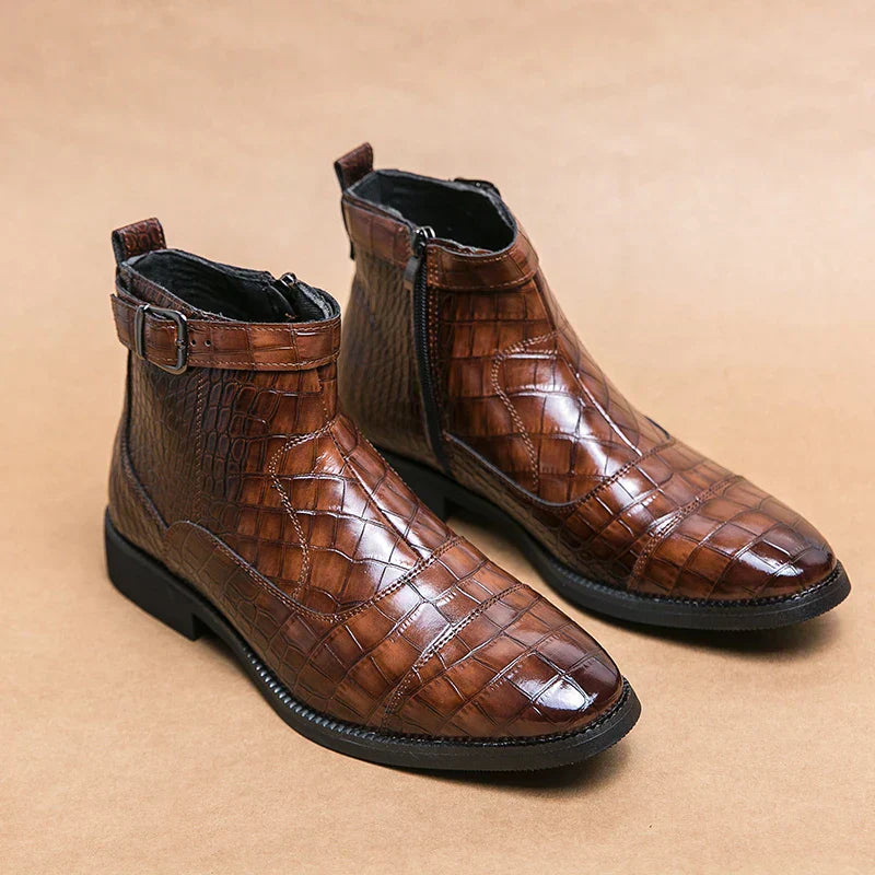 Barone | Botas de cuero con hebilla