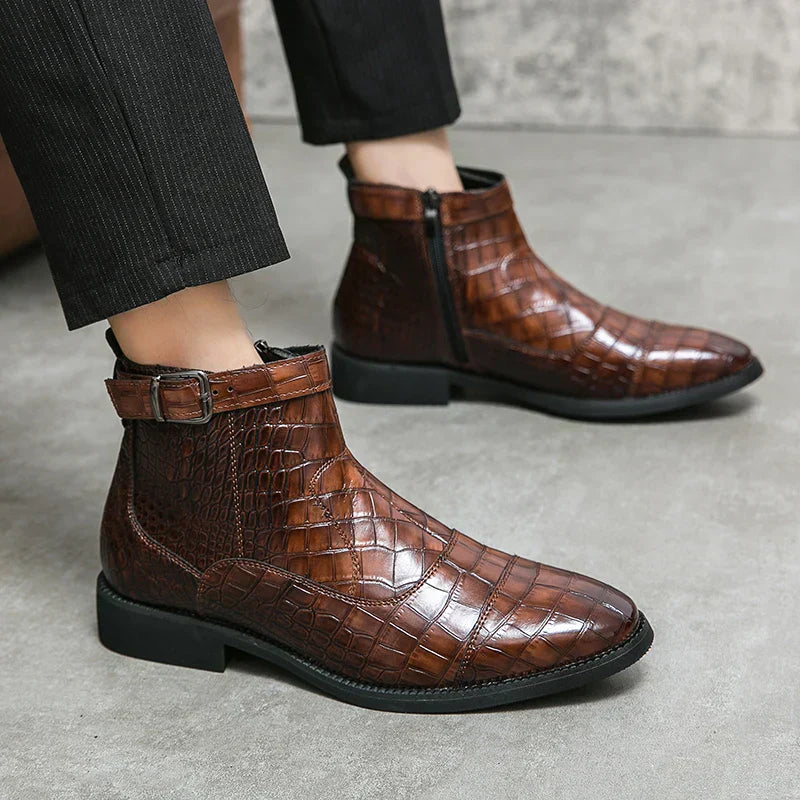 Barone | Botas de cuero con hebilla