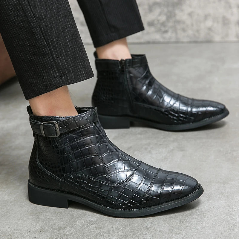 Barone | Botas de cuero con hebilla
