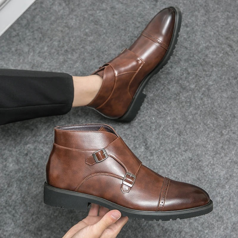 Davide | Botas doble monk de cuero con correas