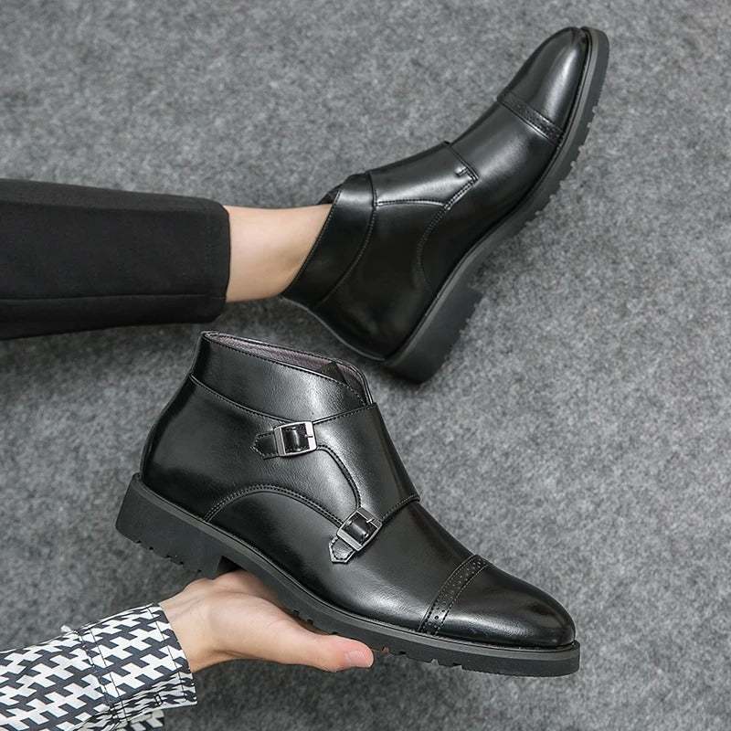 Davide | Botas doble monk de cuero con correas