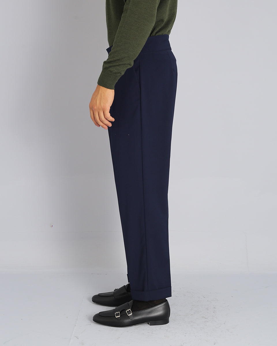 Diego - Pantalón sartorial a cintura alta con doble cinturón