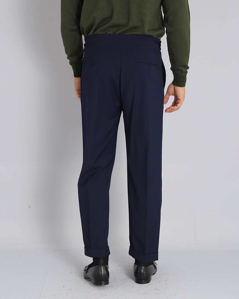 Diego - Pantalón sartorial a cintura alta con doble cinturón