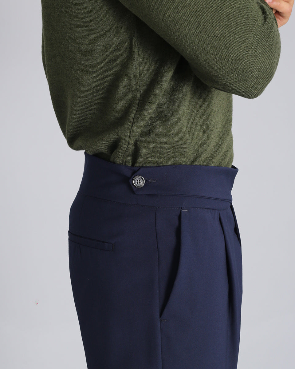 Diego - Pantalón sartorial a cintura alta con doble cinturón
