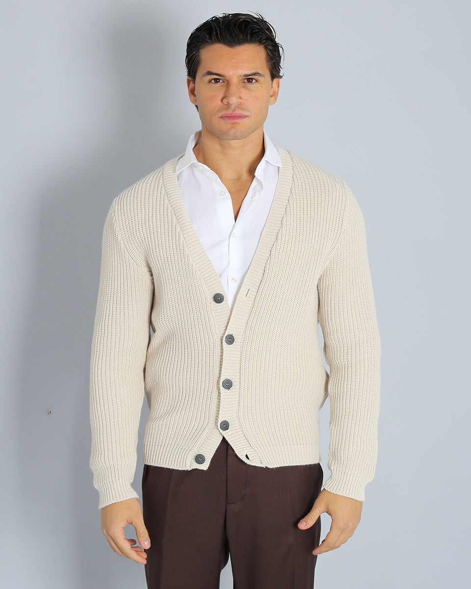 Alejandro - Cárdigan Slim Fit de Lino con Botones