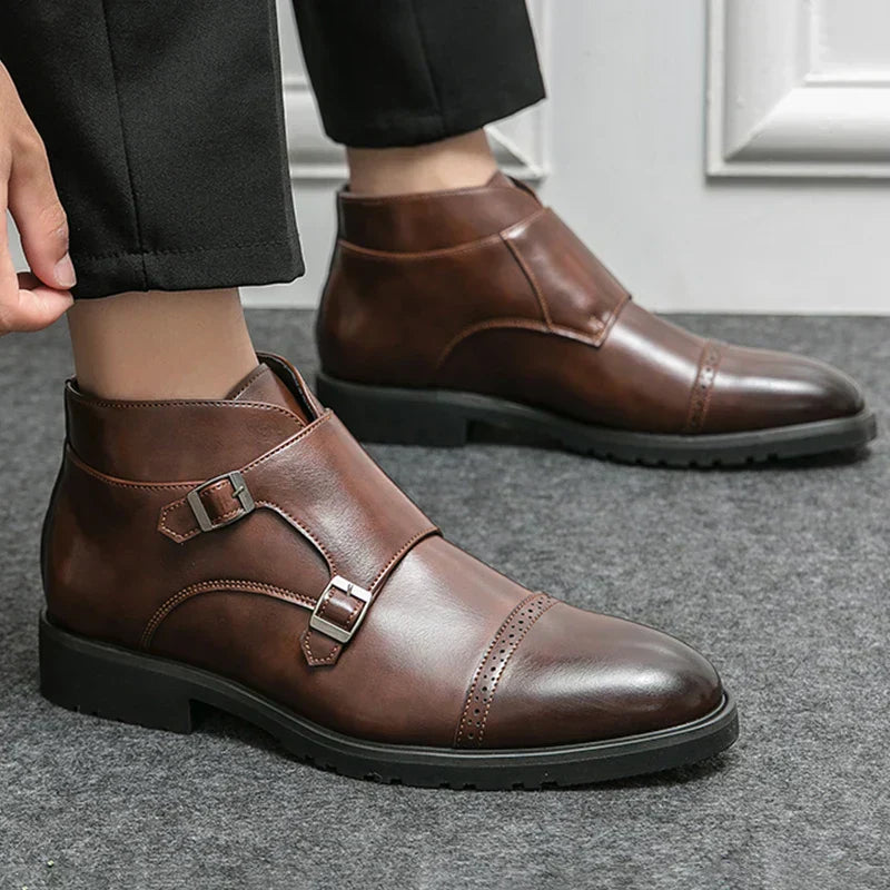Davide | Botas doble monk de cuero con correas